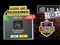 1000 UC Redeemed FREE🤑 // BONUS CHALLENGE SHOP #mekzonegaming #pubgmobile #bgmi