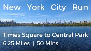 New York City Run | Times Square to Central Park | 6.25 miles | 50 mins | Virtual Run