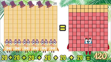 NUMBERBLOCKS 6 duplicate number addition | add six same numbers | learn to count | hello george