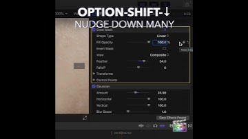 Final Cut Pro Shortcut | Option-Shift-Down Arrow | Nudge Down Many