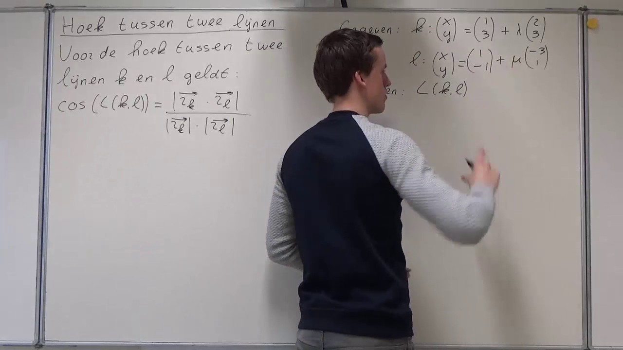 Vectormeetkunde - Hoek Tussen Twee Lijnen (Vwo Wiskunde B) | Videoplatform  | Scholieren.Com