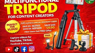 Aliexpress multifunction tripod for youtuber, TikToker and Instagram