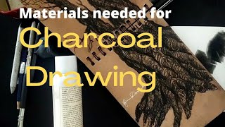 Essential Materials for Charcoal Drawing || Charcoal for biggners || learn Charcoal Drawing