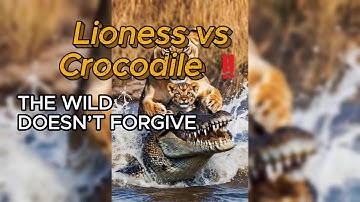 “Lion vs Crocodile – The Wild Doesn’t Forgive”  #lion #crocodile