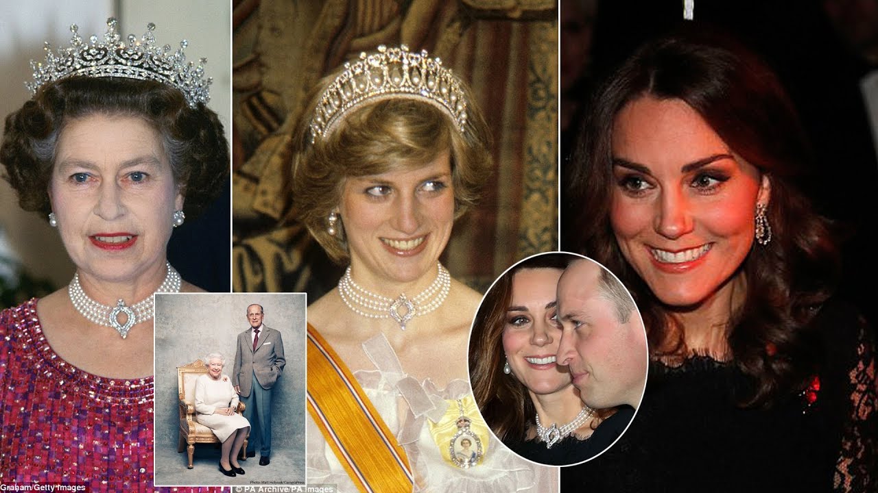 Kate gets a very special loan as she wears the Queen's pearl choker for ...