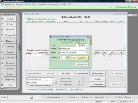RestaurantExpress Pizza Delivery Software - DEMO Zuordnung eines Fahrers