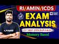 ri amin exam analysis today | ri exam question paper 2026 | pyramid classes live | osssc new vacancy