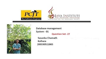 Question Set 27| Database management System| Java institute