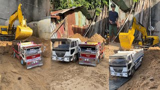 RC Dump Truck Teamwork: Soil Pouring Spectacle | Ultimate Remote Control Construction Adventure