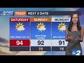 Forecast: Dangerous heat, scattered storms tomorrow