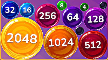 Sunball 2048 Merge 3D - ASMR Gameplay (Colorful Balls Numbers, Level Up Jelly Suika 2048) Math Games