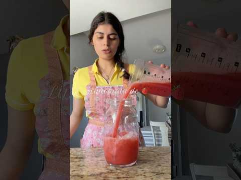 Limonada de fresa 🍋‍🟩🍓 fácil rápido y refrescante 🥤 #cocinaconmigo #limonada #fresa #recetas