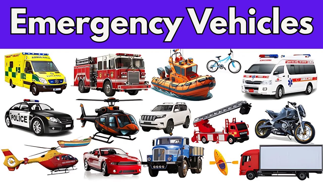 Автомобили экстренных служб для детей | Изучаем пожарную машину, скорую помощь, полицейскую машин...