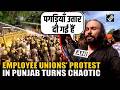 Punjab Govt employees' protest, march toward CM Mann residence, Police use water cannons