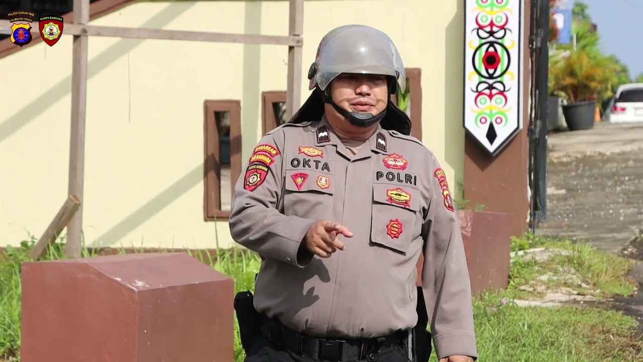 Sat Samapta Polres Gunung Mas Melaksanakan Latihan Dalmas untuk meningkatkan kemampuan personel.