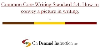 Common Core Writing Standard 3.4: How do Writers Convey a Picture in Writing