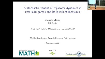 A Stochastic Variant of Replicator Dynamics in Zero-Sum Games and Its Invariant Measures