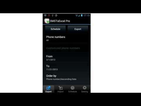 SMSToExcel Backup SMS no Excel