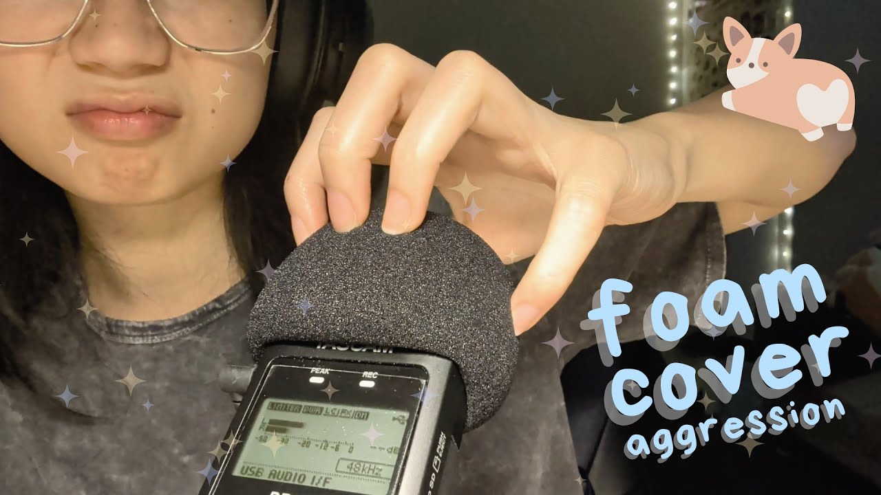 fast and aggressive asmr | foam cover scratching (for me) to destress