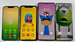 Incoming Call Samsung Galaxy Note 10 + Samsung Galaxy S20 Plus + IPhone XR + IPhone 13