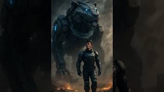 Futuristic Warrior with Robotic Panther – Sci-Fi Concept Art