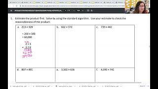5th gr Module 2 Lesson 8- Fluently multiply multi-digit whole numbers using the standard algorithm