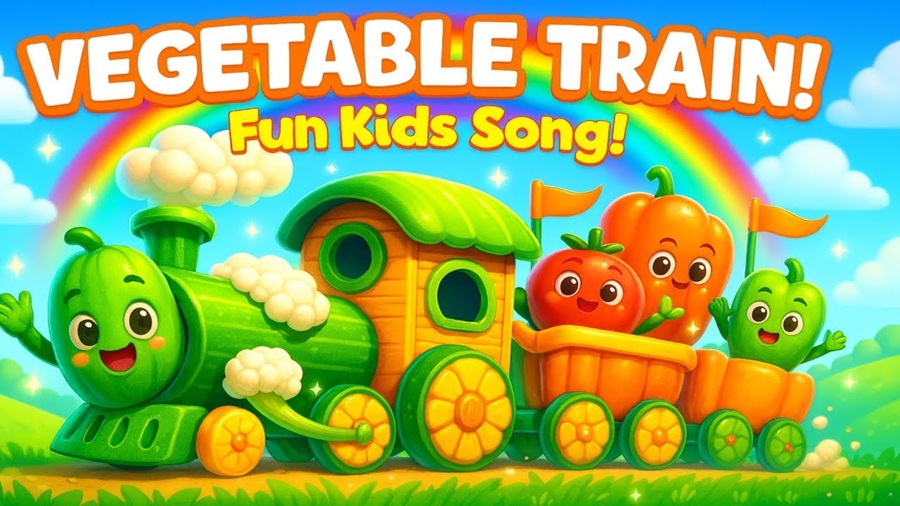 Vegetable Train for Kids 🚂🥕 | 3D Cartoon | Fun Kids Song | Learning Vegetables | Kids Video