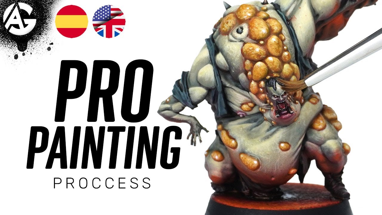 How to paint an ORC SKIN using B.S.L system Vallejo ( JUST 4 colors) /  Commo pintar una piel orco 