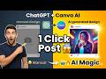 1 Video Me Canva Manual + AI Design 😱 Instagram Post Banana Sikho (ChatGPT Trick)