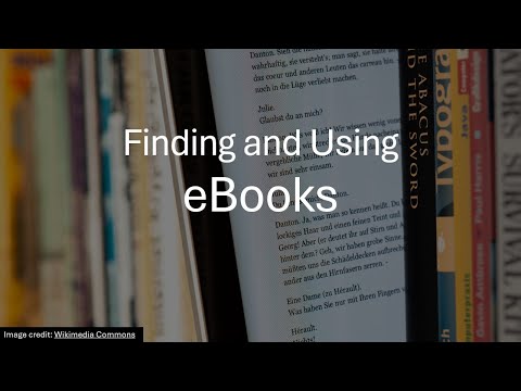 Finding and Using eBooks in EBSCO