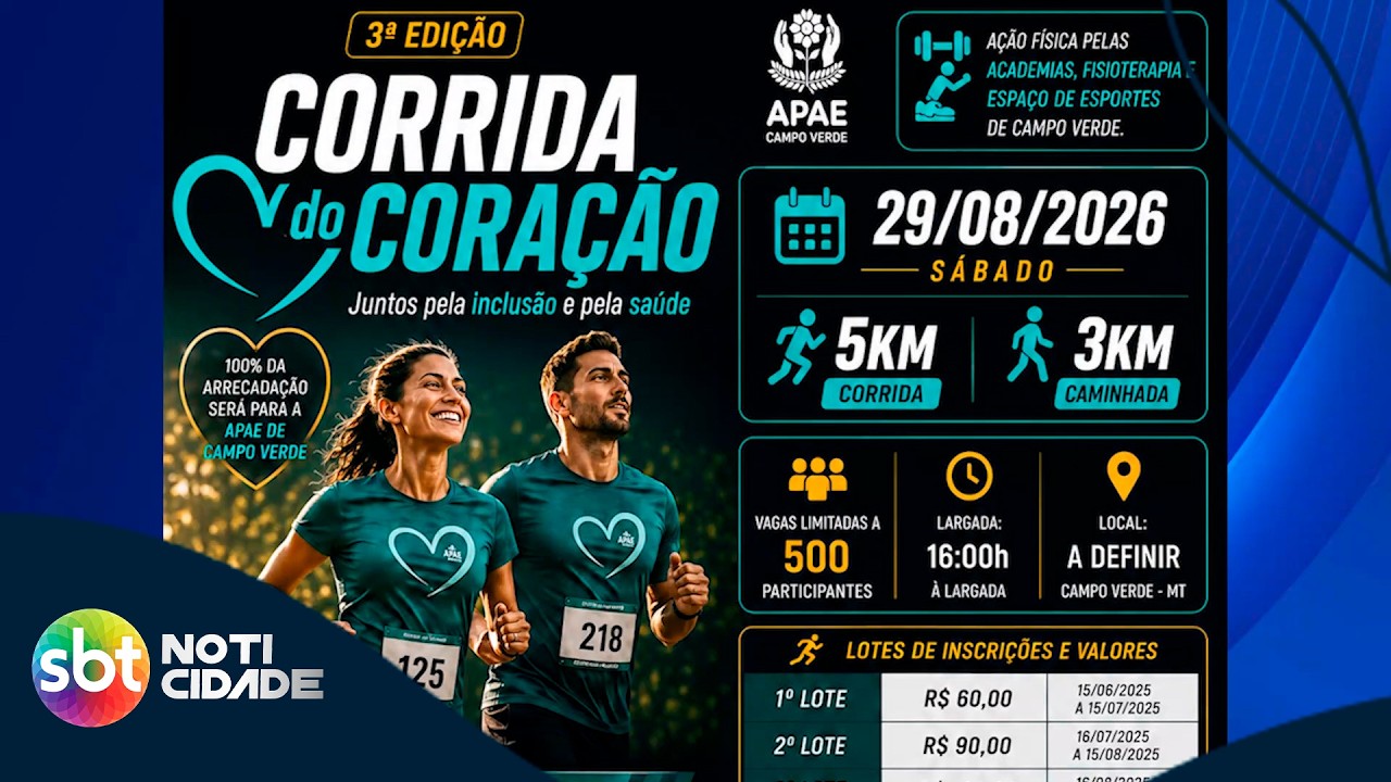 APAE ABRE INSCRIÇÕES PARA A 3ª CORRIDA DO CORAÇÃO