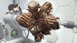 Monster Woodturning! - Wrestling with the Spikiest Piece Ever