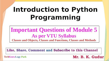 VTU Important Questions of Introduction to Python Programming - Module 5