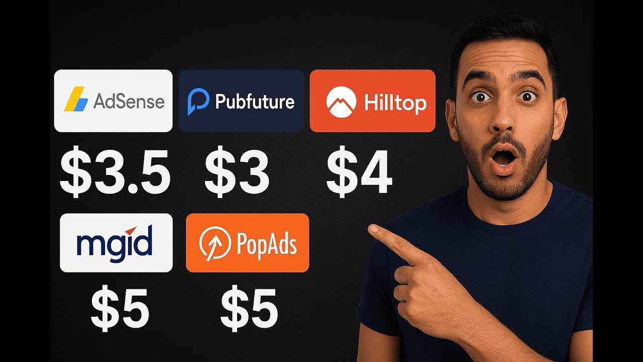 مقارنة واقعية 🔥 بين AdSense و Hilltop و PubFuture و Adsterra و MGID  مين بيدفع أكتر لكل 1000 مشاهدة؟