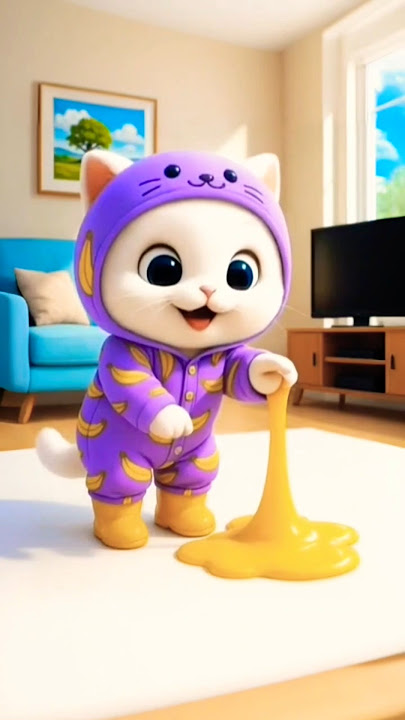 The kitten said it was slime, but it was actually poop #cat #cute #catlovers #pets #funny #comedy