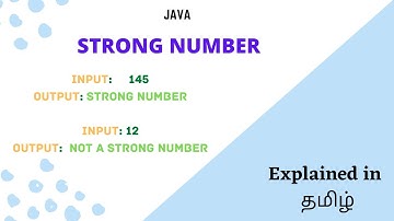 Strong number in JAVA | Tamil