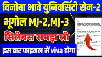 Vinoba Bhave University Semester 2 Geography Major Paper New Syllabus 2024