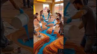 Raw Concrete To Marble Floor Magic #flooring #transformation #timelapse