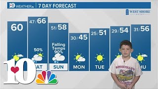 Mini Meteorologist Mason Moore reads the 7-day forecast!