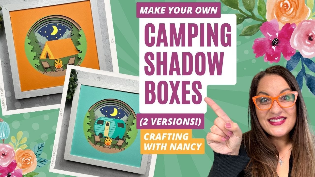 Camper and Tent Shadow Box SVG 🏕️ (Cricut Silhouette Craft)