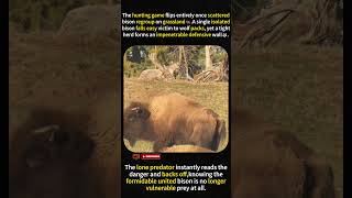 Lone Bison Is Prey, Herd Turns Tide Against Wolf Predator #wildlifefacts #animalbehavior