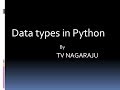 6 .Data types brief introduction --- Python programming