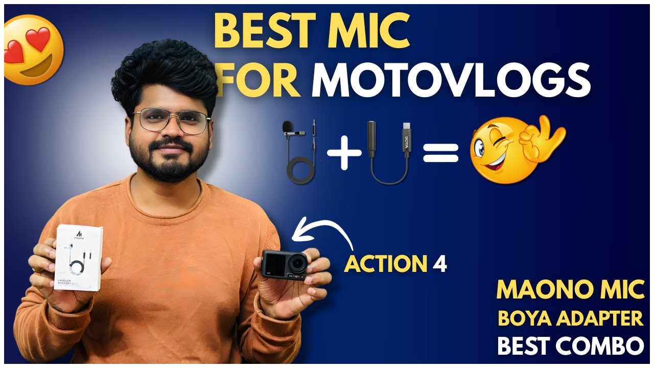 Best Mic for DJI OSMO Action 4 | Budget friendly | Motovlog setup | MotoVlog Telugu | MotoTeja