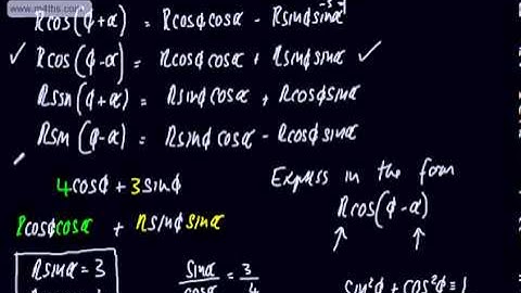 Core 3 - Trigonometry (5) - acos(x) + bsin(x)   Rcos(x+a) and Rsin(x+a)   Harmonic Form