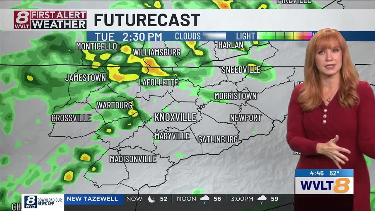 On and off rain today, big cool down-down on the way - YouTube
