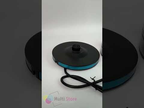 Електрочайник скляний Sokany безшумний з підсвіткою 2,2 л, сталь, видео 1