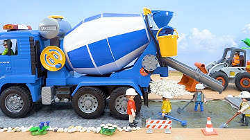 Cement Mixer Truck for Road Construction | Bibo Indonesian Language