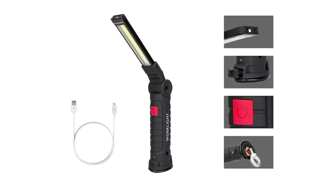 Imán De Linterna De Trabajo Inspección Lámpara Recargable