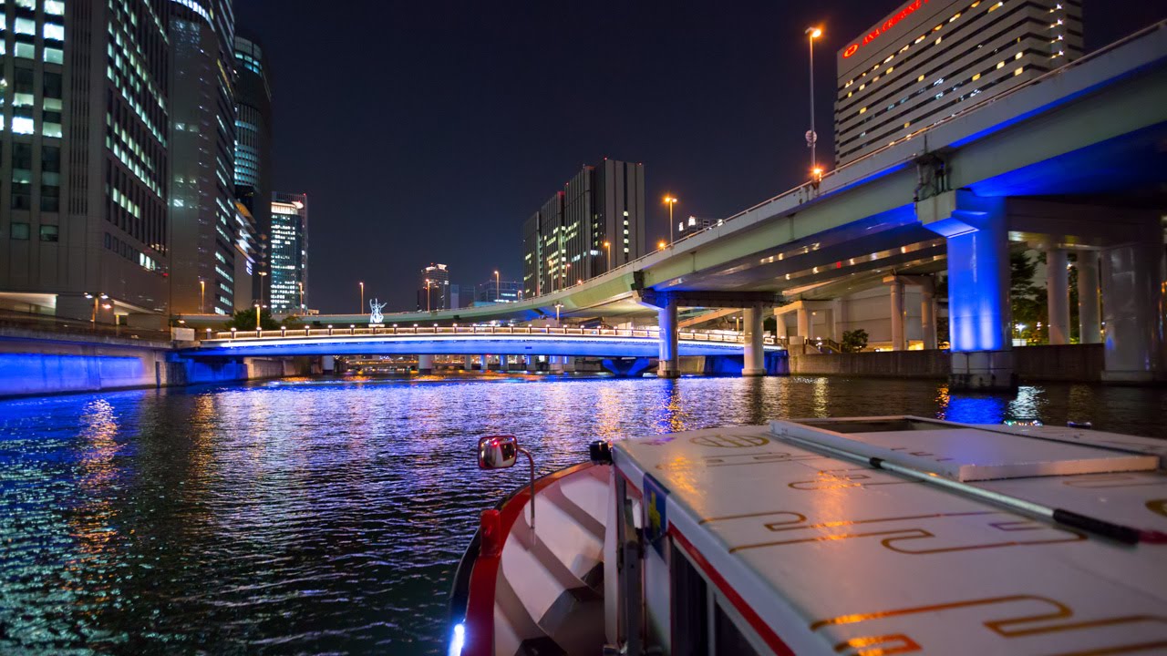 中之島リバークルーズ 堂島川の夜景 Nakanoshima River Cruise Night Osaka Japan Youtube