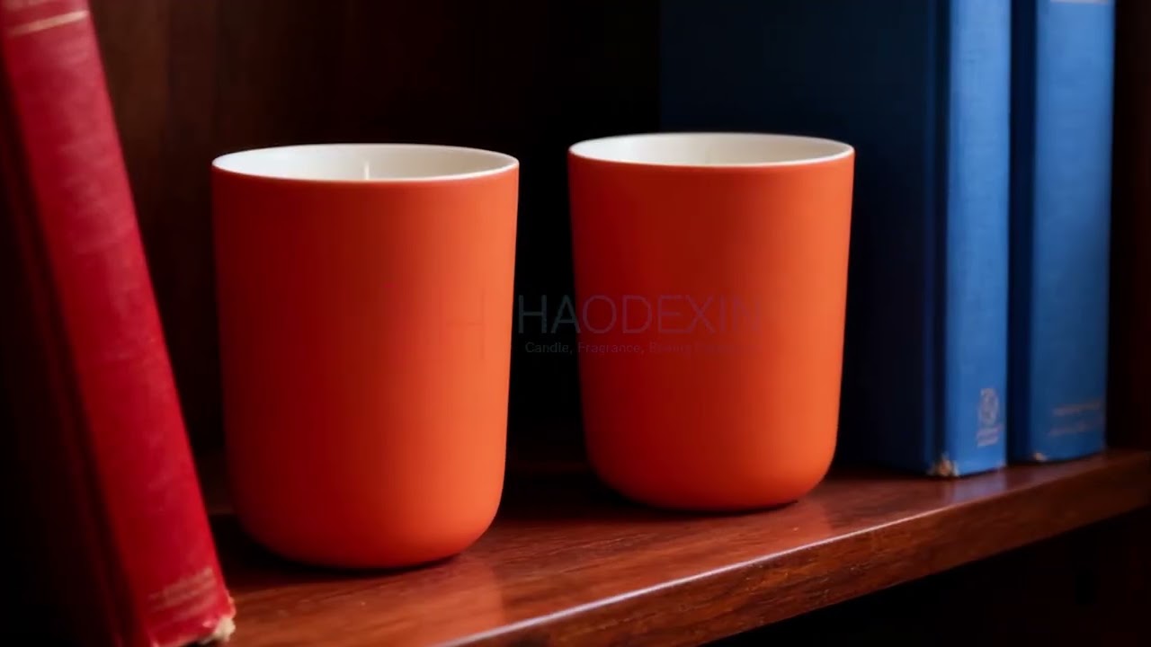 HAODEXIN 8oz Soft-Touch Glow Candle Jar Comfort in Rubber Paint